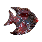 Dish fish shape glazed ceramic vintage slurry