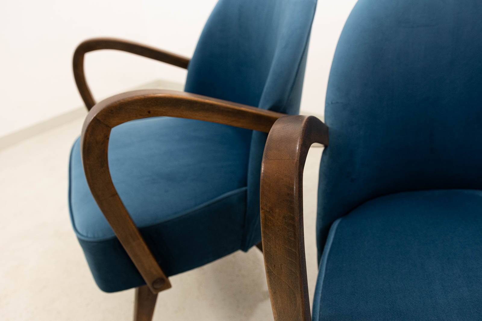Pair of mid-century cocktail chairs, Poland, 1950s