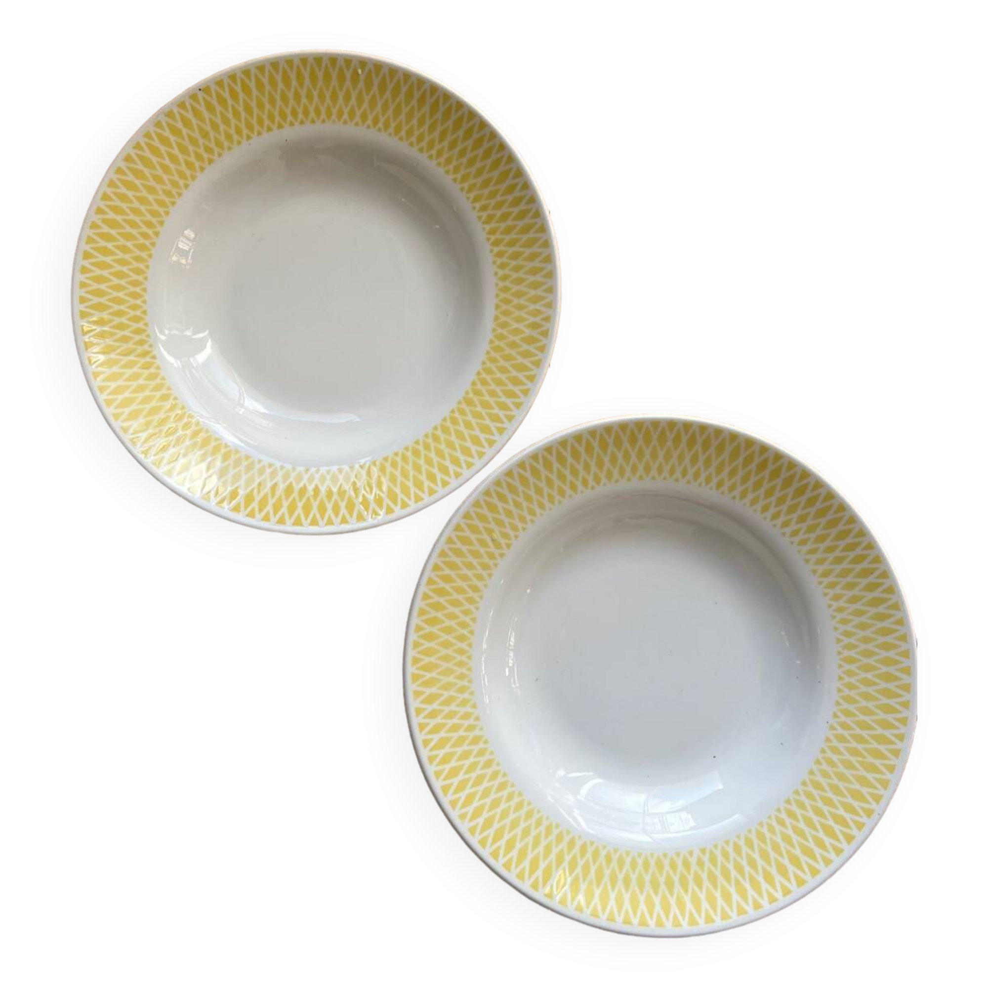 Yellow soup plates