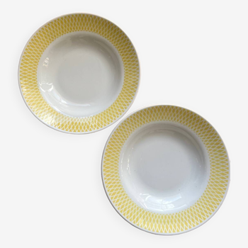 Assiettes creuses jaunes