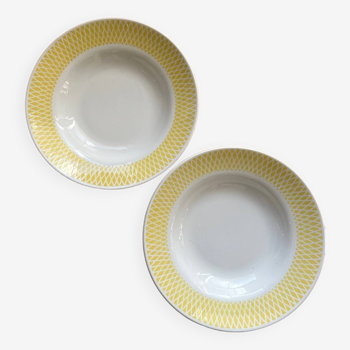 Yellow soup plates