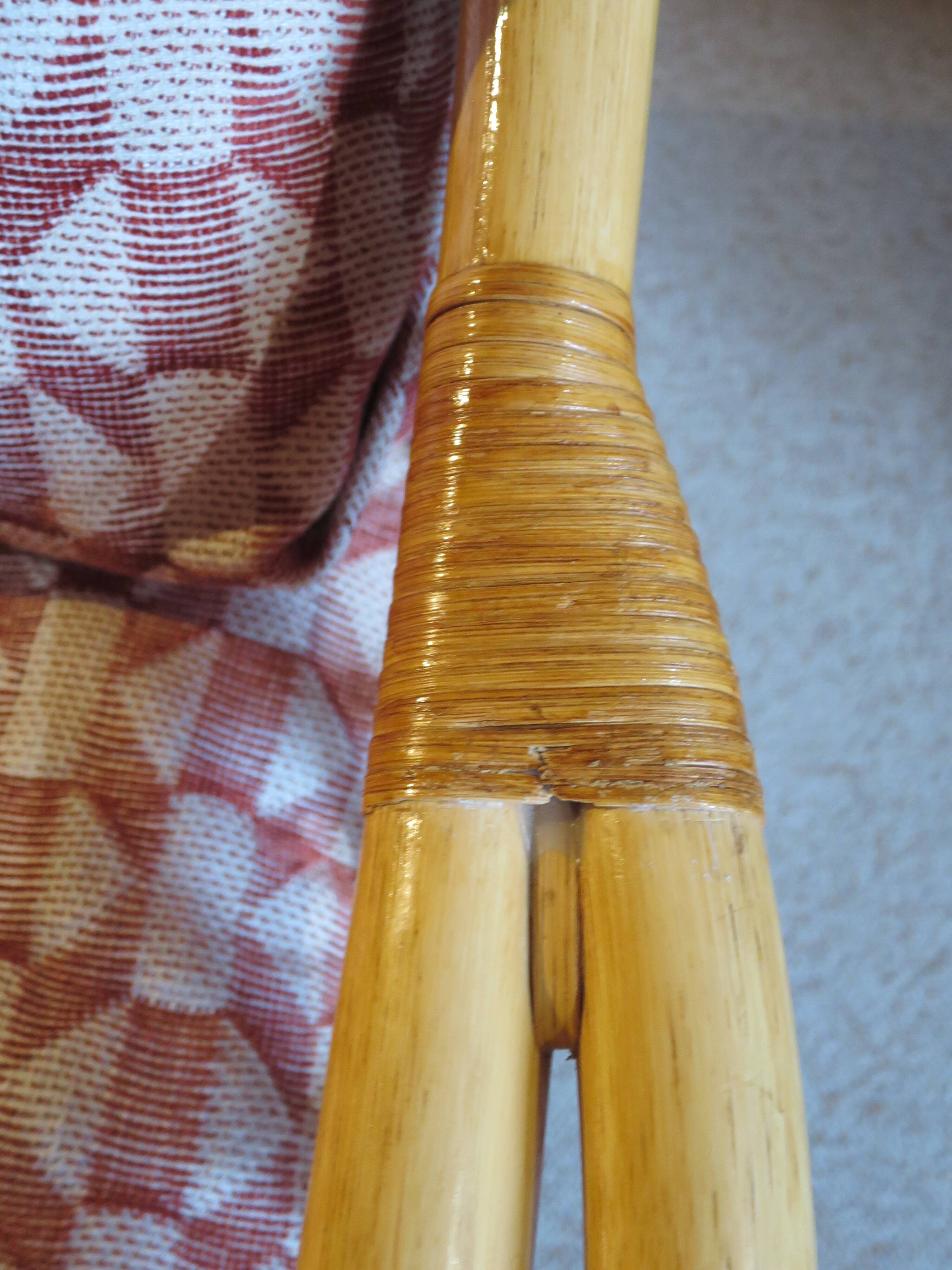Vintage - Set of 2 woven rattan, bamboo and wood armchairs - Natural colour - 1980s