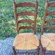 Vintage mulched chairs with high oak backrests with turned legs