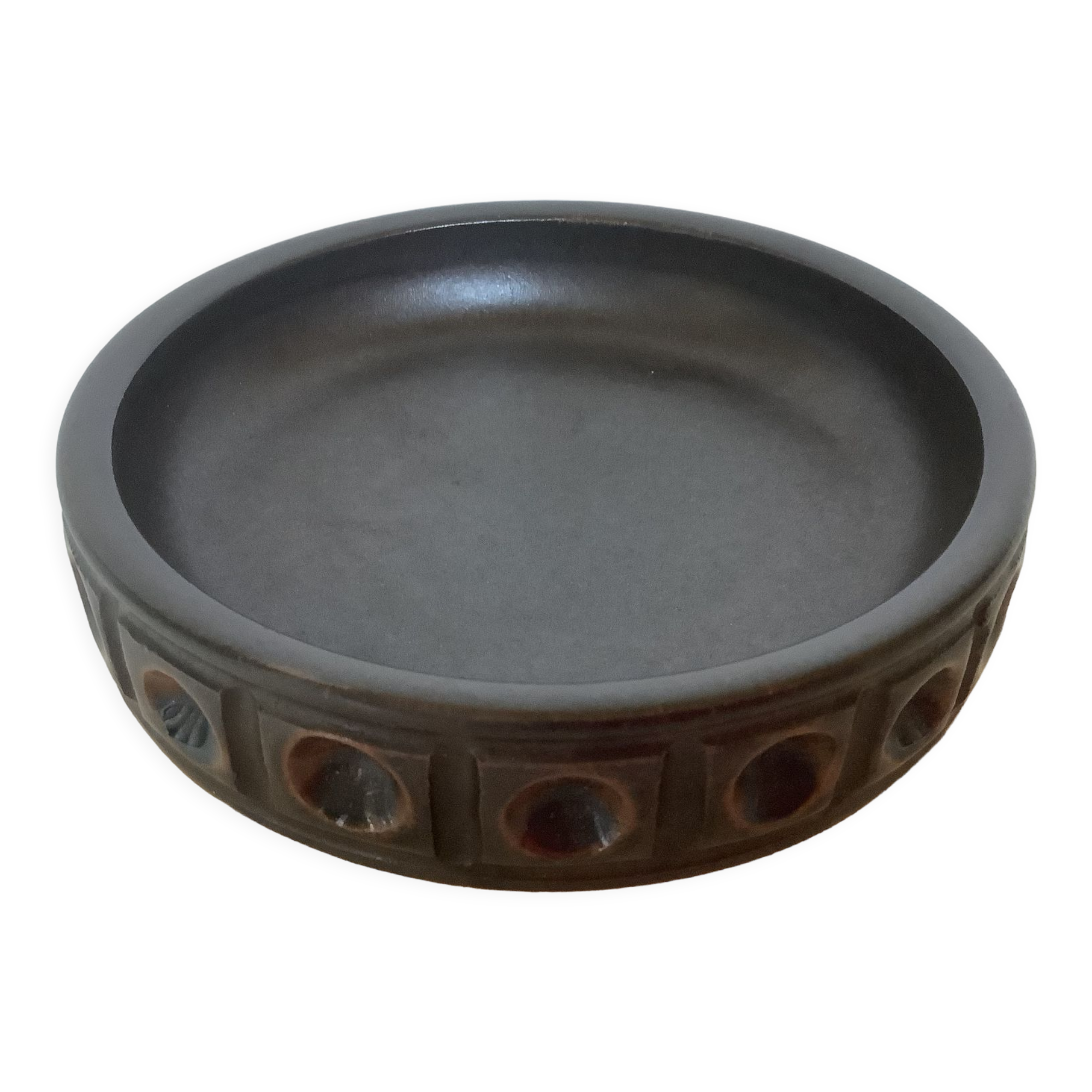 Brown ceramic catchall Jersey pottery