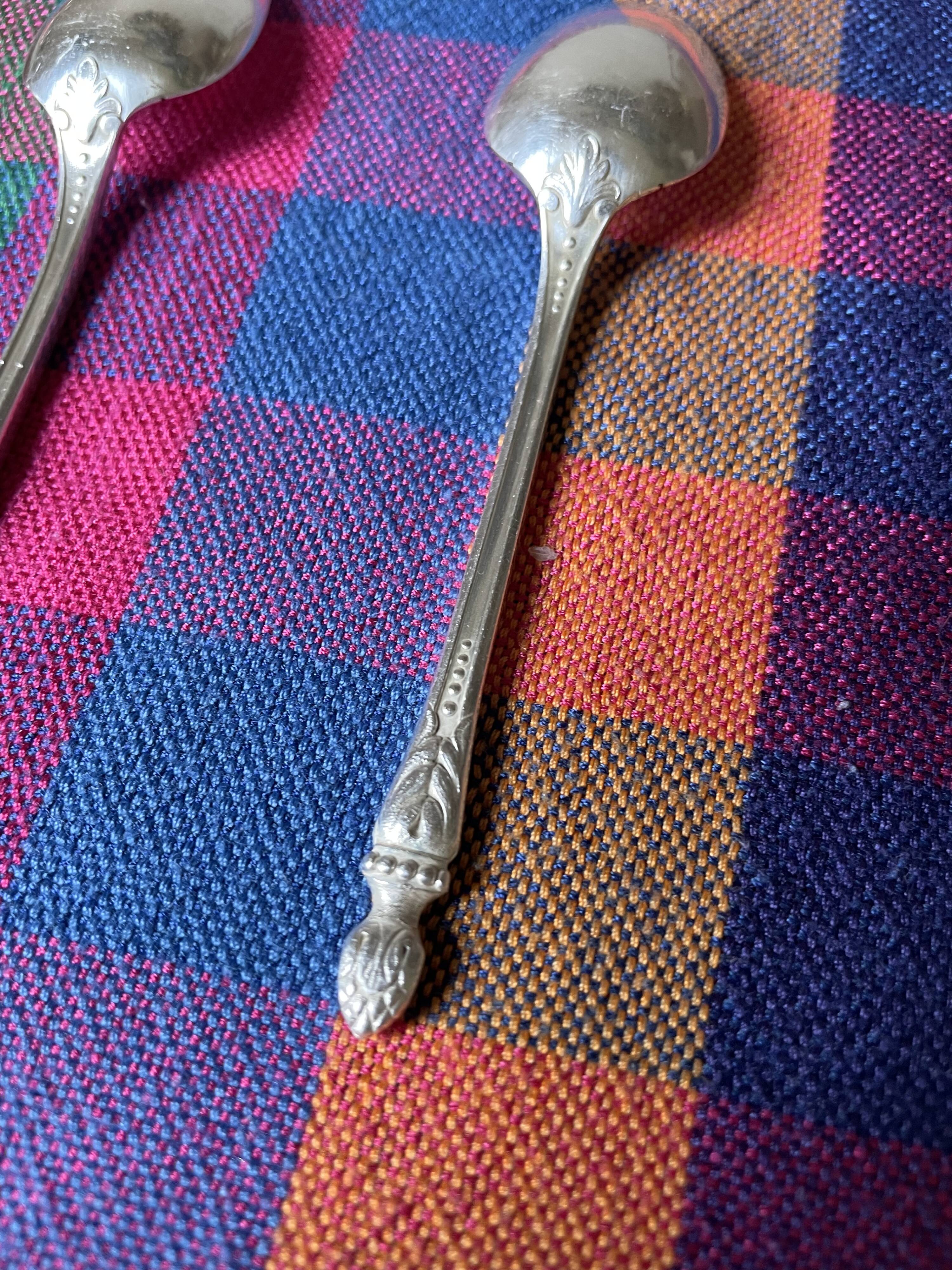 Apollo silver metal mocha spoons