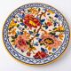 Large decorative plate Gien – French earthenware – multicoloured flowers – Ø 30