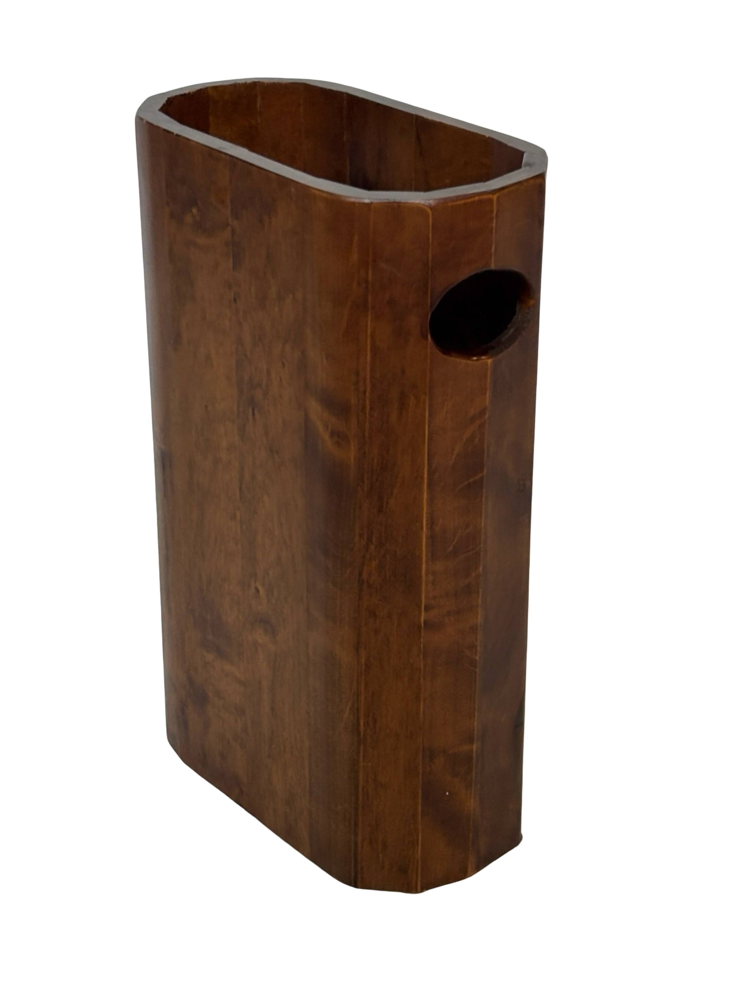 Porte-parapluies vintage en bois, design minimaliste des années 1960