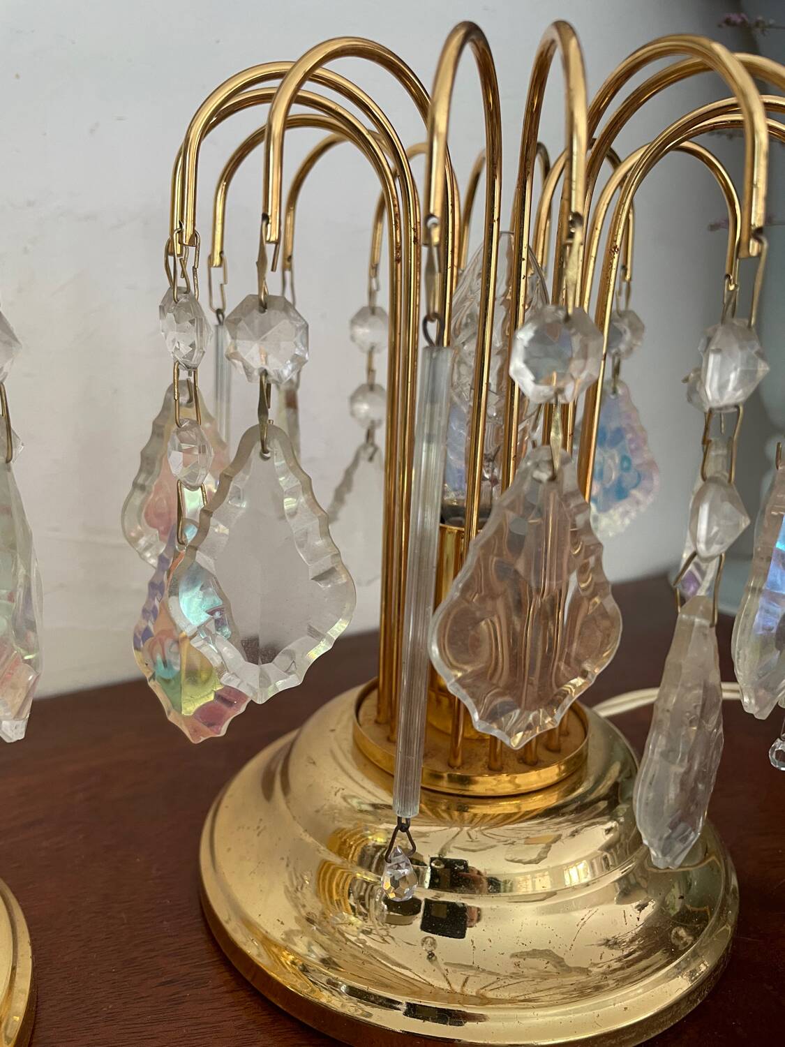 Pair of vintage gold accent lamps