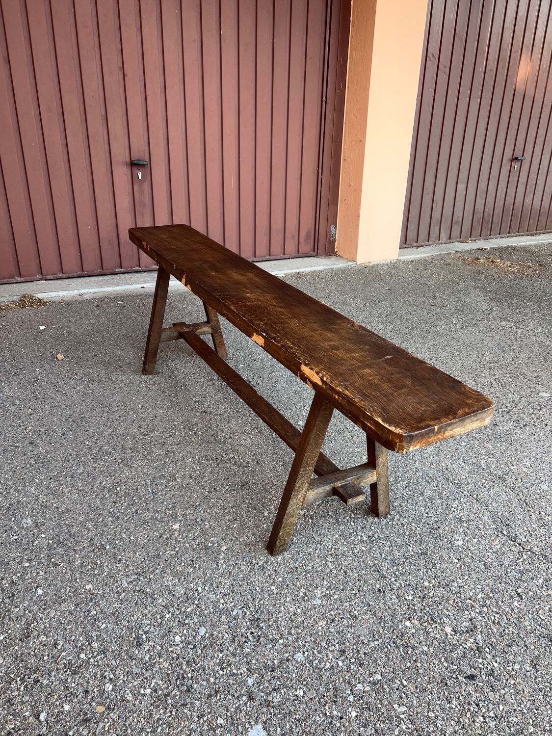 Solid wood bench