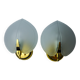 Pair of wall lamps "sheet" in opaque glass, murano, Italy 1980