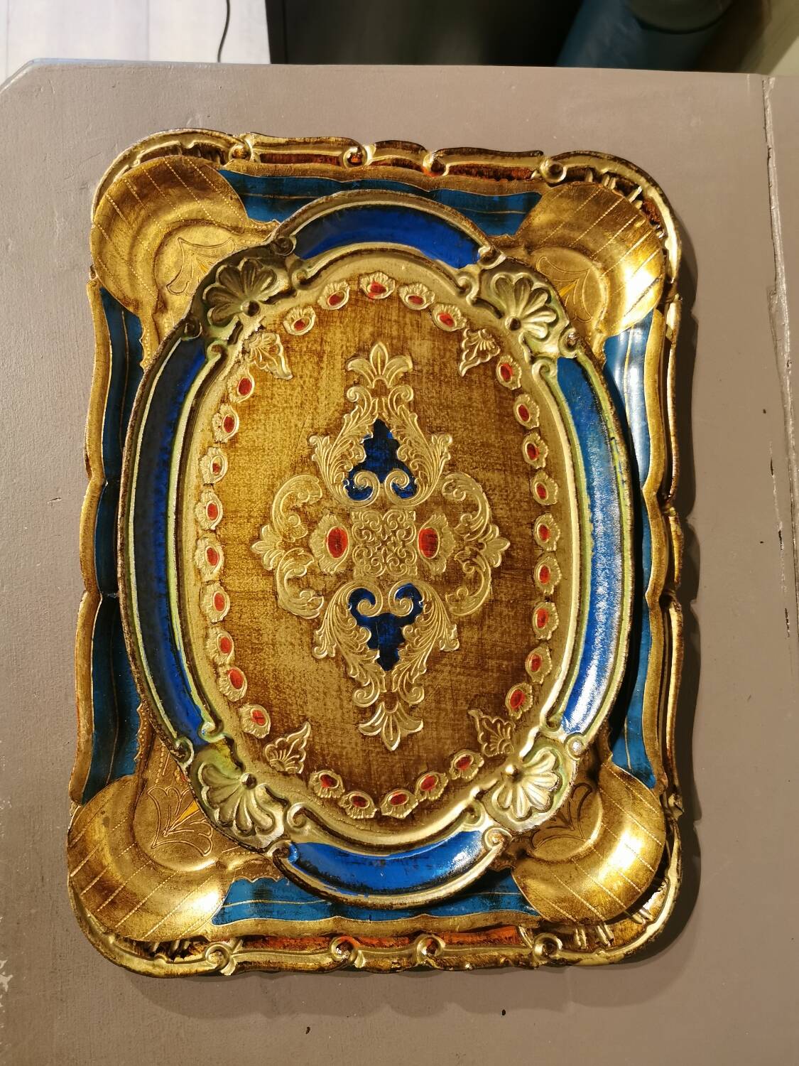 Trio of vintage Florentine trays