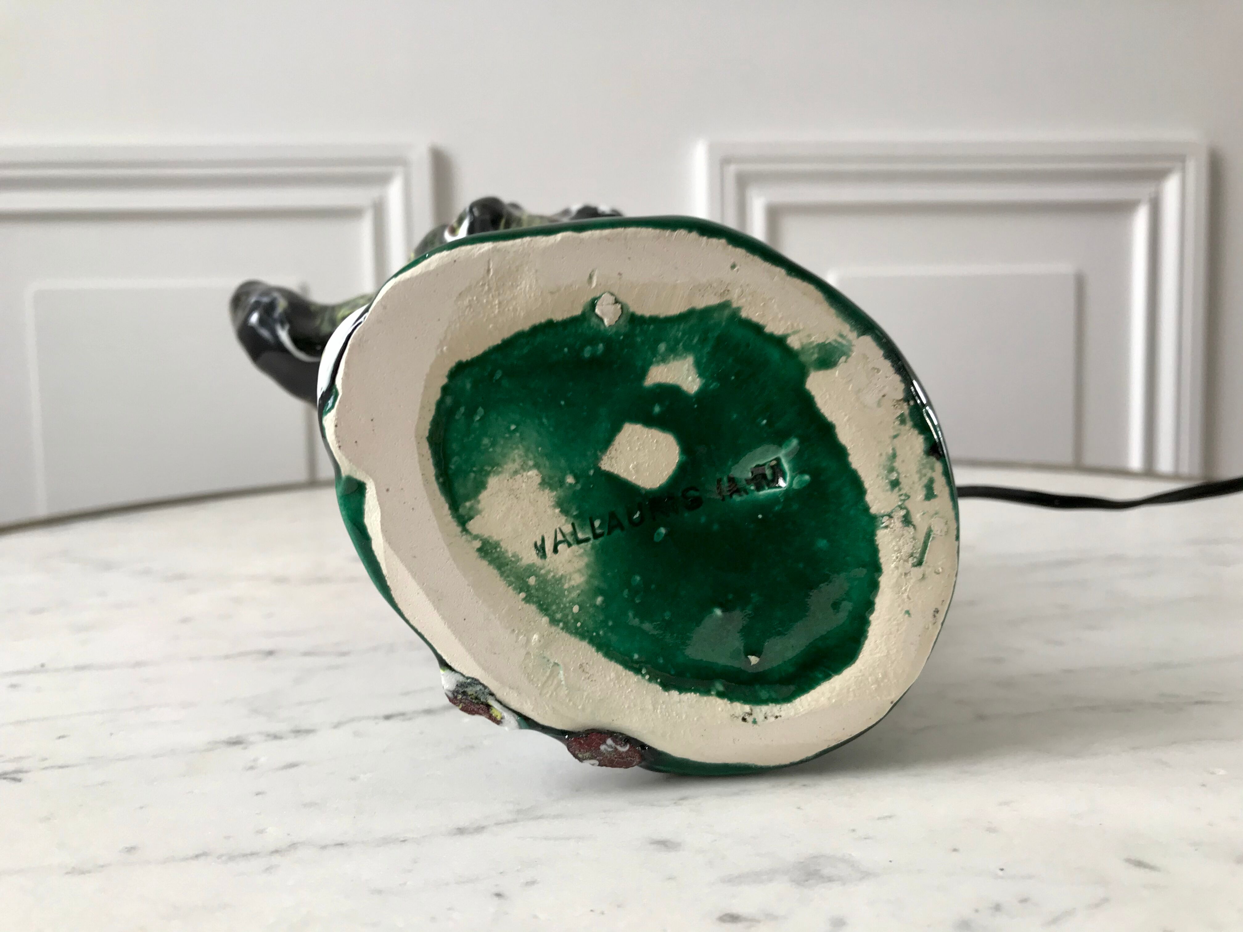 Vallauris lamp signed shellfish and fish 70s