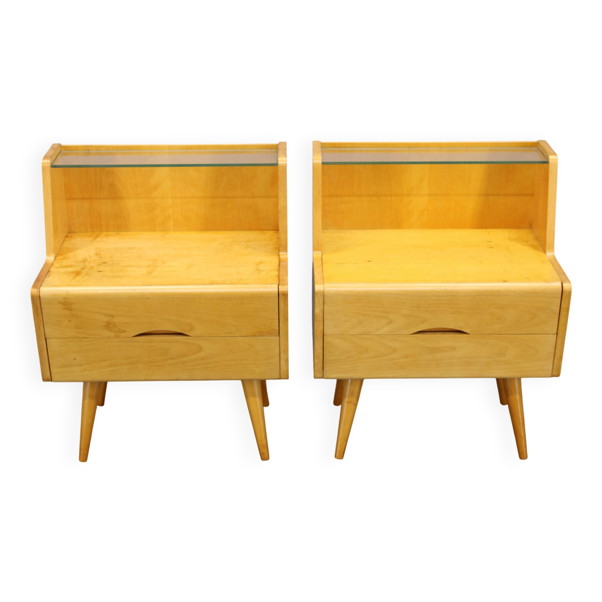 1960s Pair of Night Stands with, Czechoslovakia