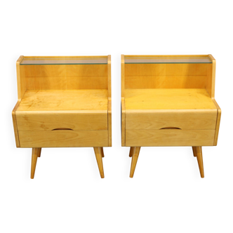 1960s Pair of Night Stands with, Czechoslovakia