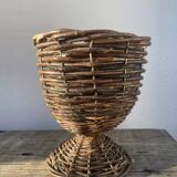 Cache pot en rotin des années 1970