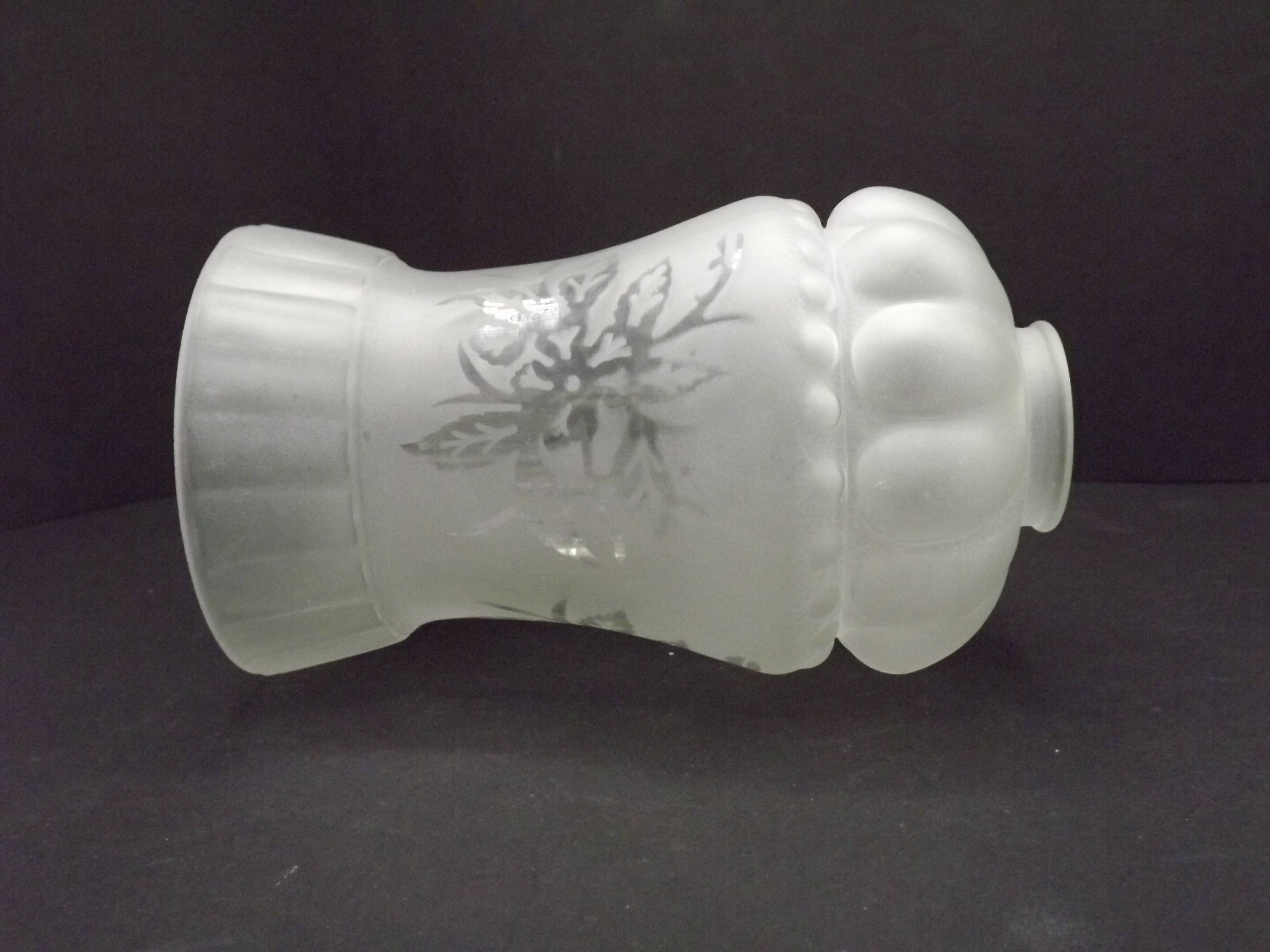 French vintage Victorian style white opaque patterned glass shade 0142