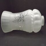 French vintage Victorian style white opaque patterned glass shade 0142
