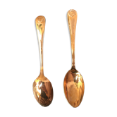 Set de 12 cuillères à café métal doré décor coquille dans leur écrin