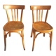 Paire chaises bistrot 1950 Mahieu Made in France