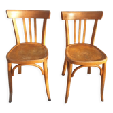 Paire chaises bistrot 1950 Mahieu Made in France