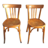 Pair bistro chairs 1950 Mahieu Made in France