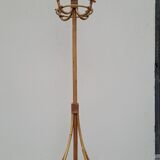 Vintage rattan coat rack - 1950s