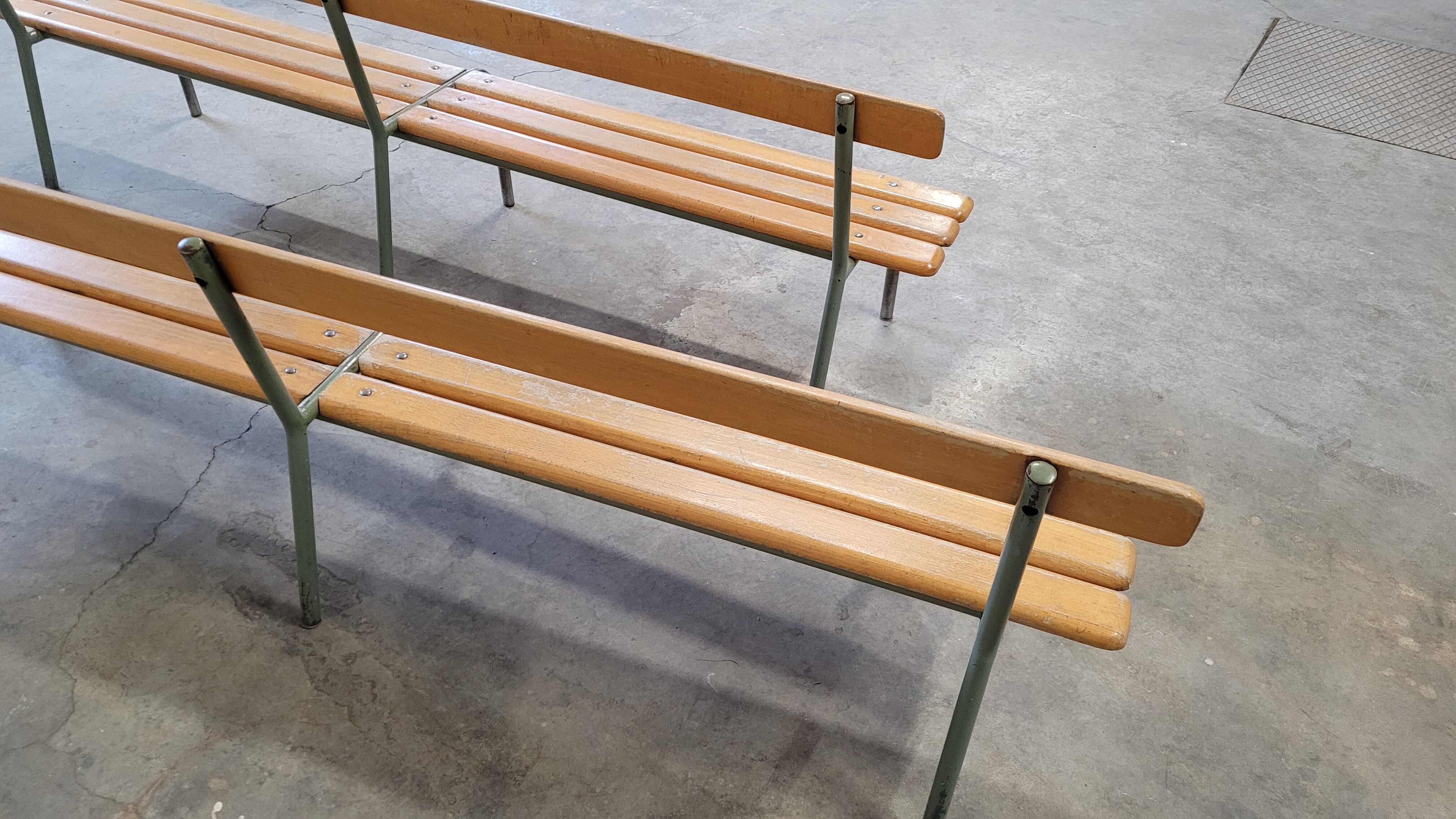Pair of kindergarten benches for children made in 1950