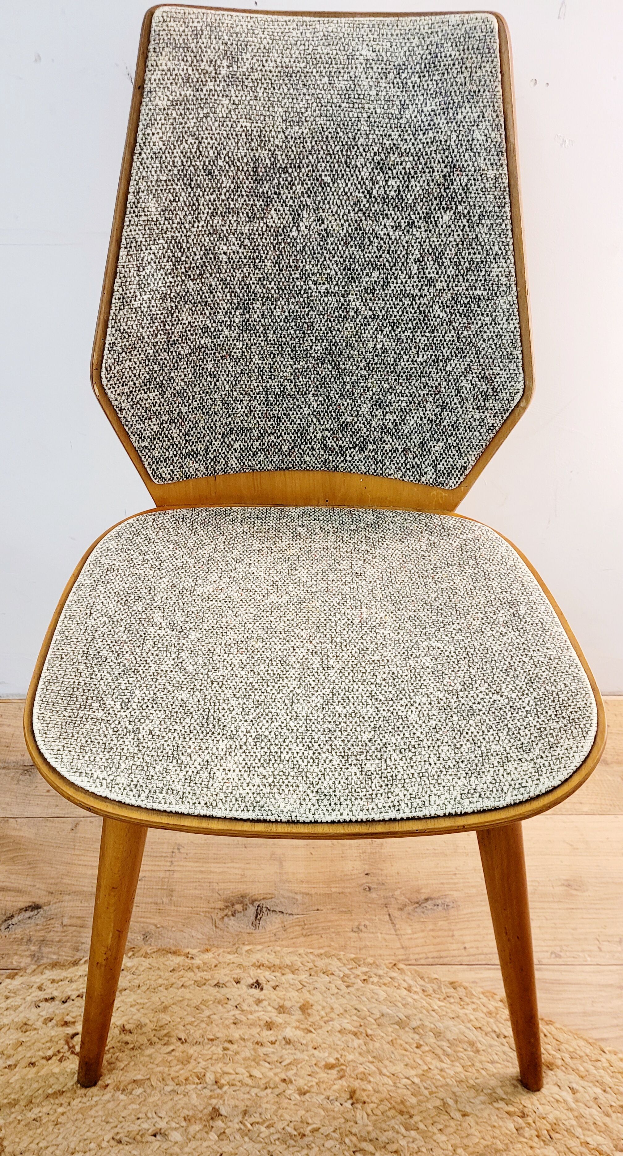 Set of six Scandinavian wooden chairs