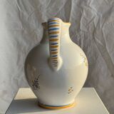 Carafe blanche peinte bouquet bleu et jaune H22