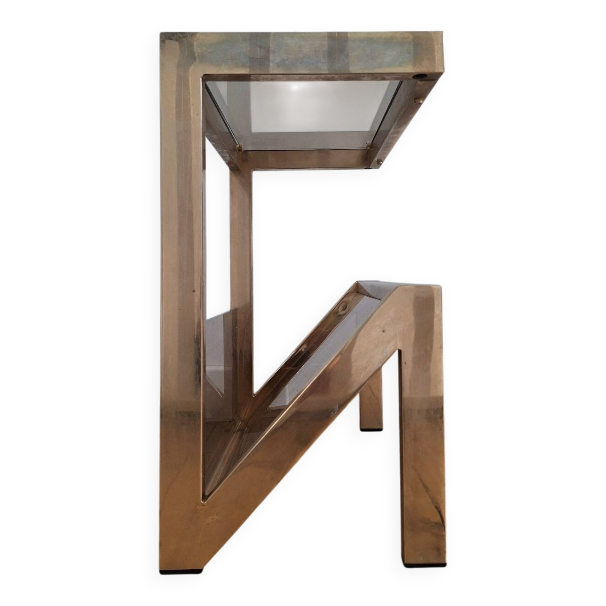 Table d’appoint vintage 23 ct, porte revues design Belgo Chrom
