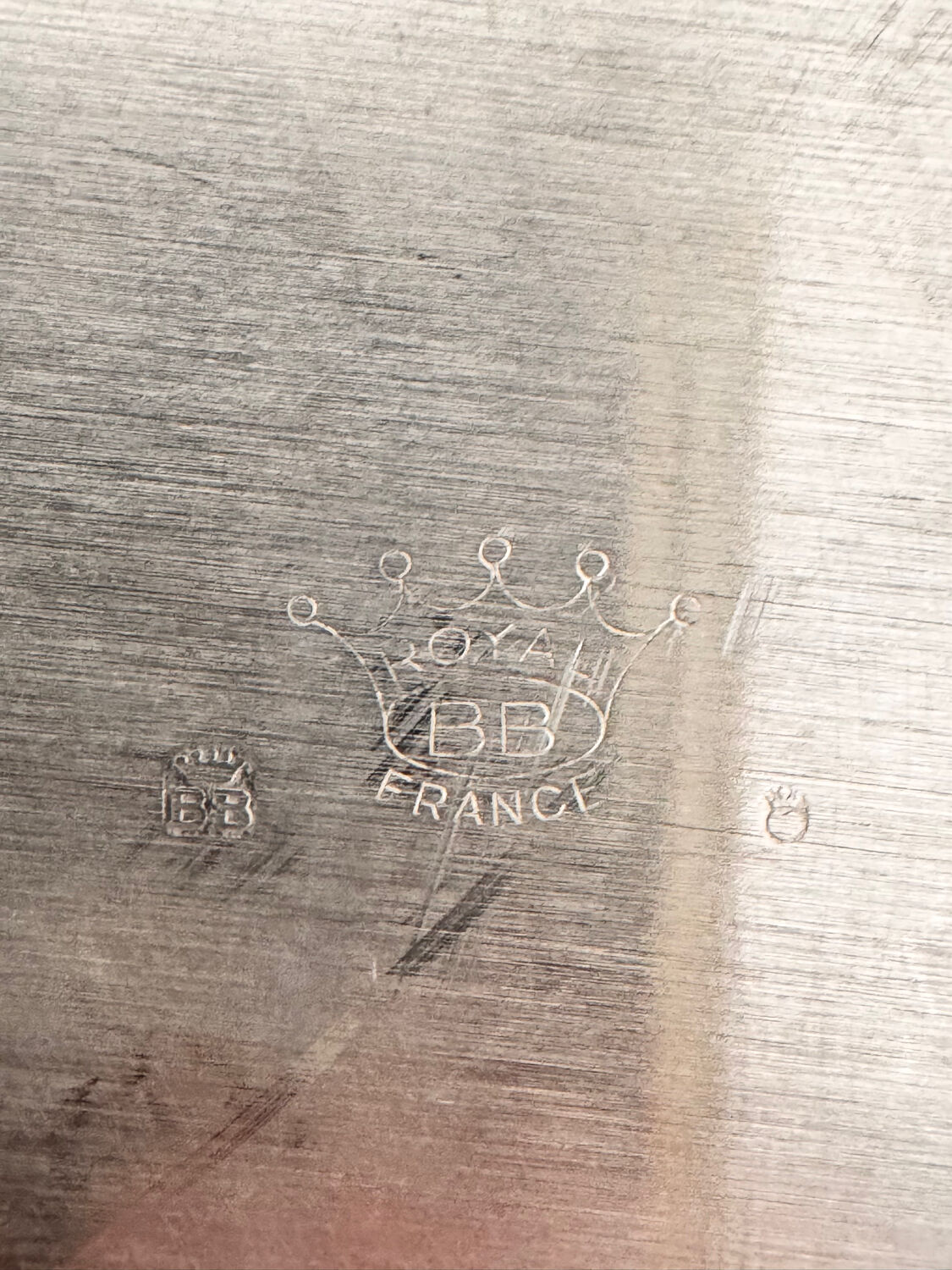 Large bowl, salad bowl, Bouillet Bourdelle cup in silver metal