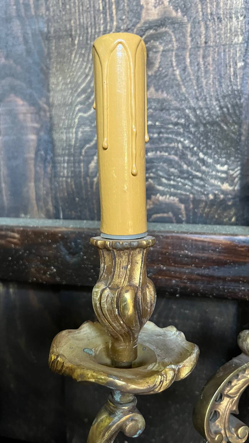 Vintage golden bronze 3-light wall light