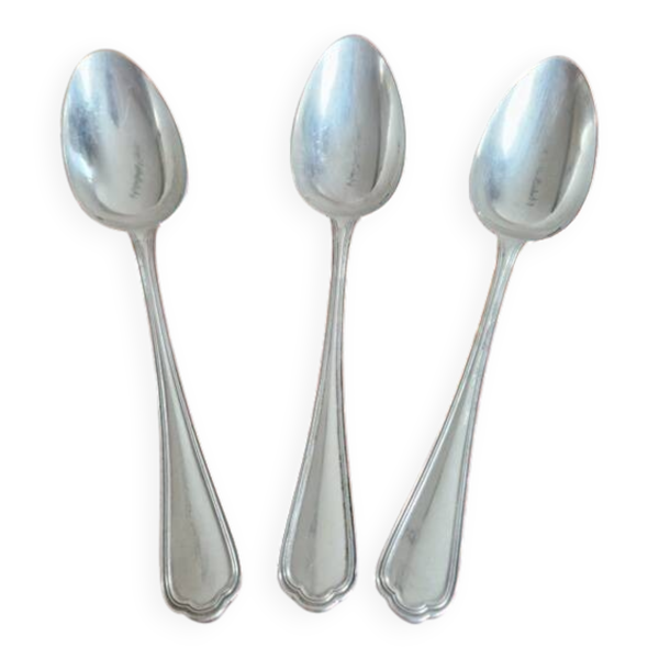 Christofle - Série de 3 cuillères de table modèle Spatours en métal argenté