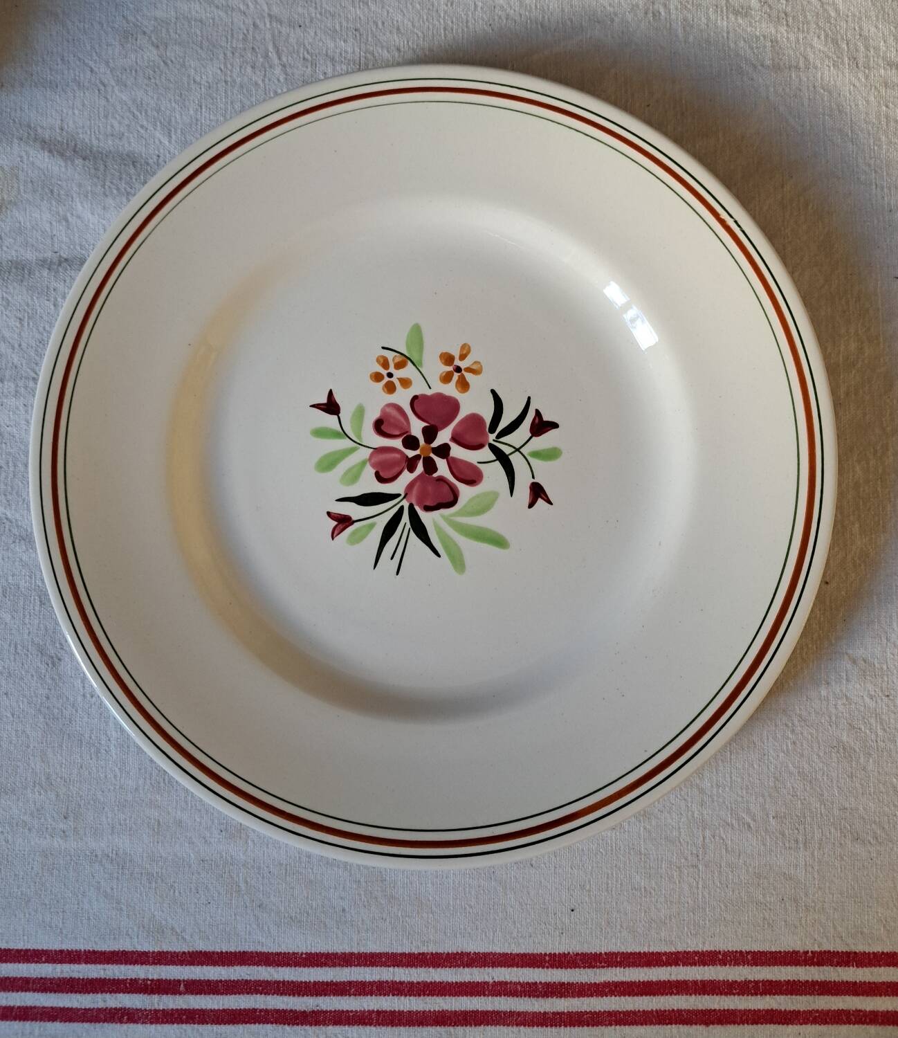 Set of 8 hand-painted dinner plates