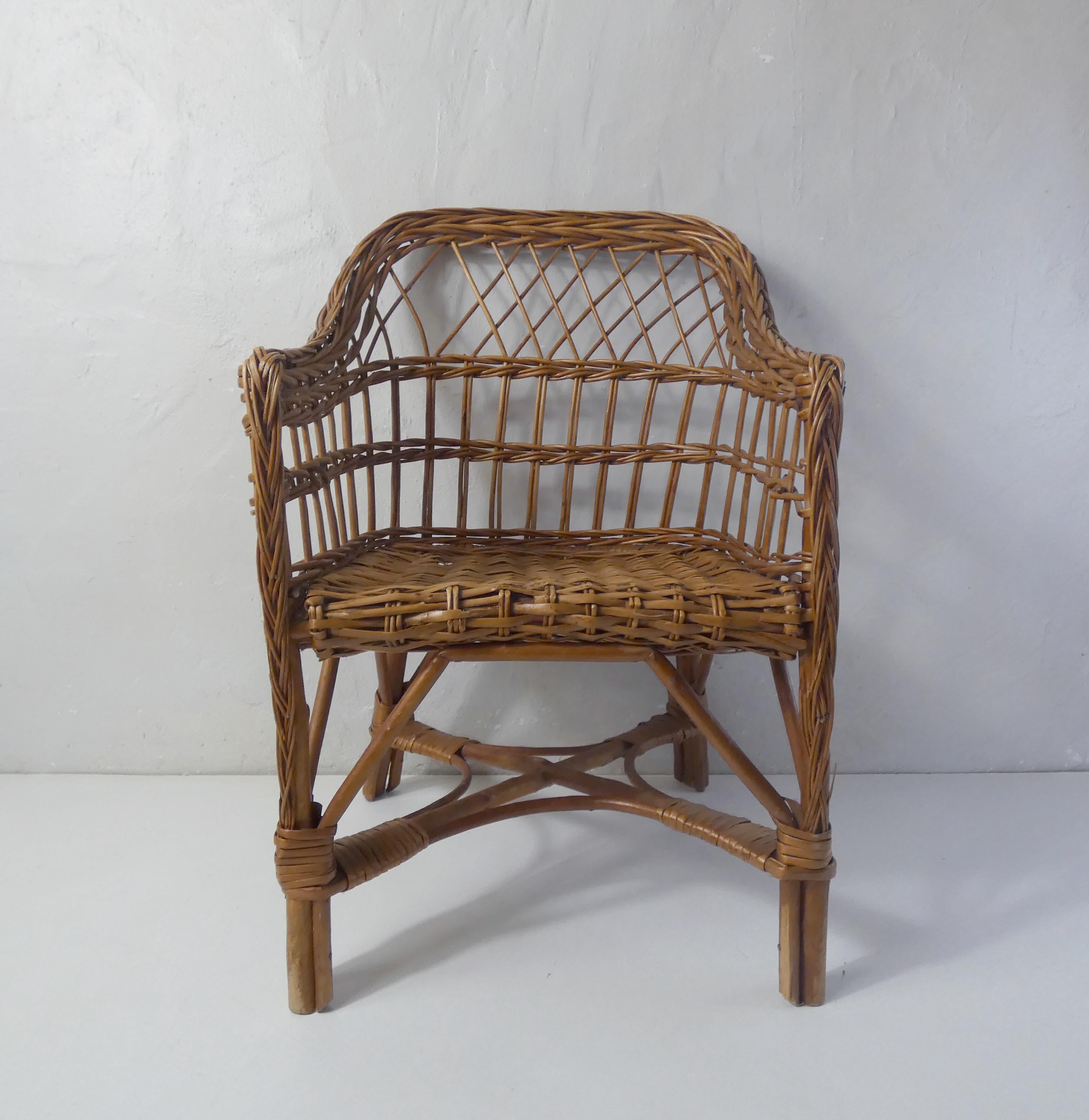 Rattan armchair for children