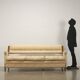 Vintage 3-seater sofa from the 50s-60s beige fabric wood