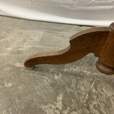 Ancien guéridon, brutaliste en bois tourné