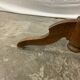 Antique pedestal table, Brutalist, wood, turned
