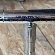 Vintage 1970s Space Age coffee table – tubular chrome & glass