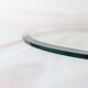 Coffee table with granite base, enamelled iron structure, 80s glass top