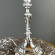 Pair of silver-plated candelabra, Louis XV style, 20th century