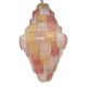 Contemporary Sanded Pink and Amber “Petals” Murano Glass Chandelier Style