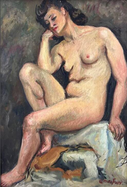 Louise-Jeanne Cottard Fossey. Oil on canvas, framed