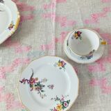 Linen bench tablecloth and pink overconting