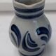 Handmade glazed stoneware pitcher with Handarbeit inscription