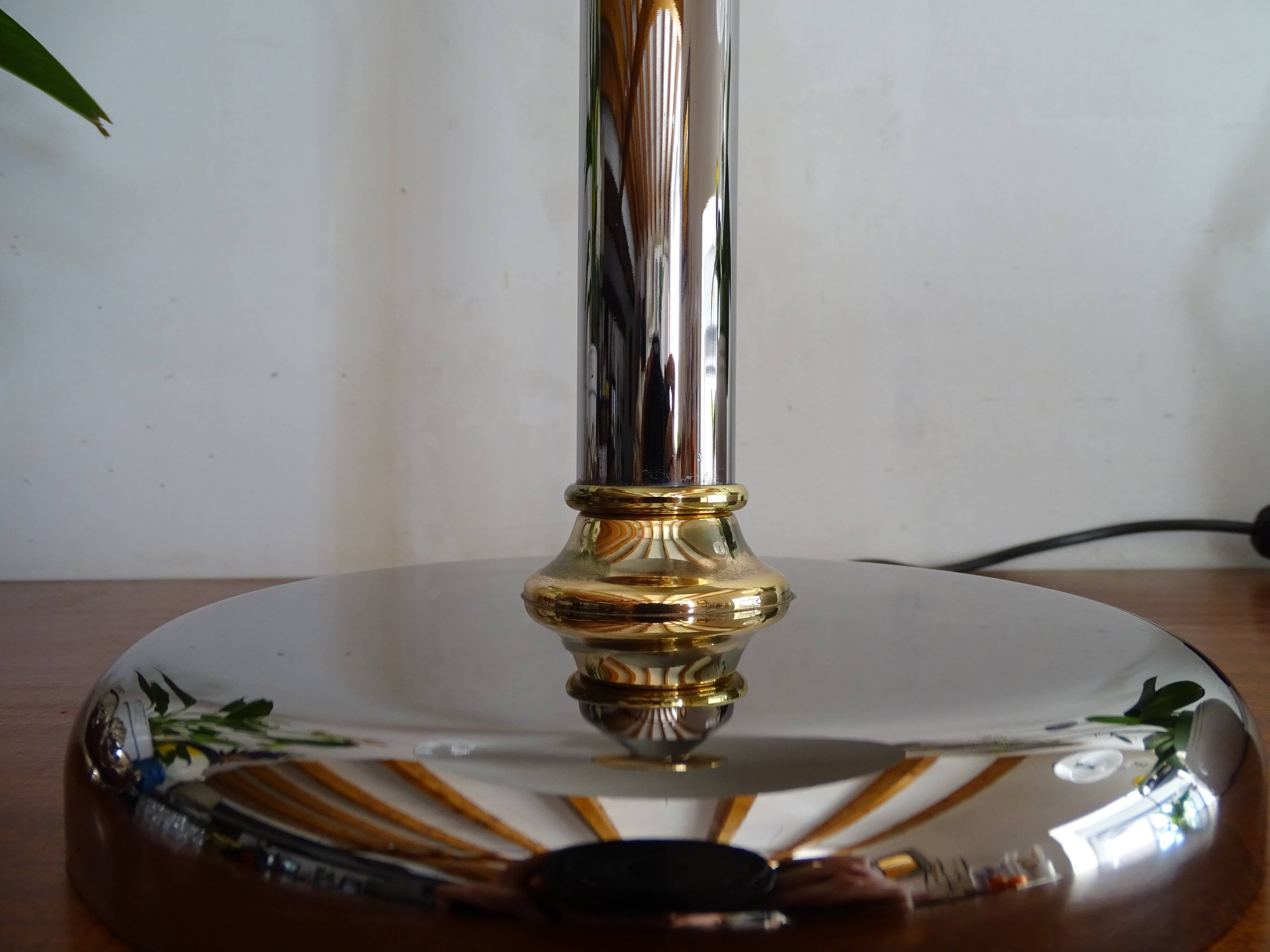 Mushroom lamp design chrome metal 48 cm