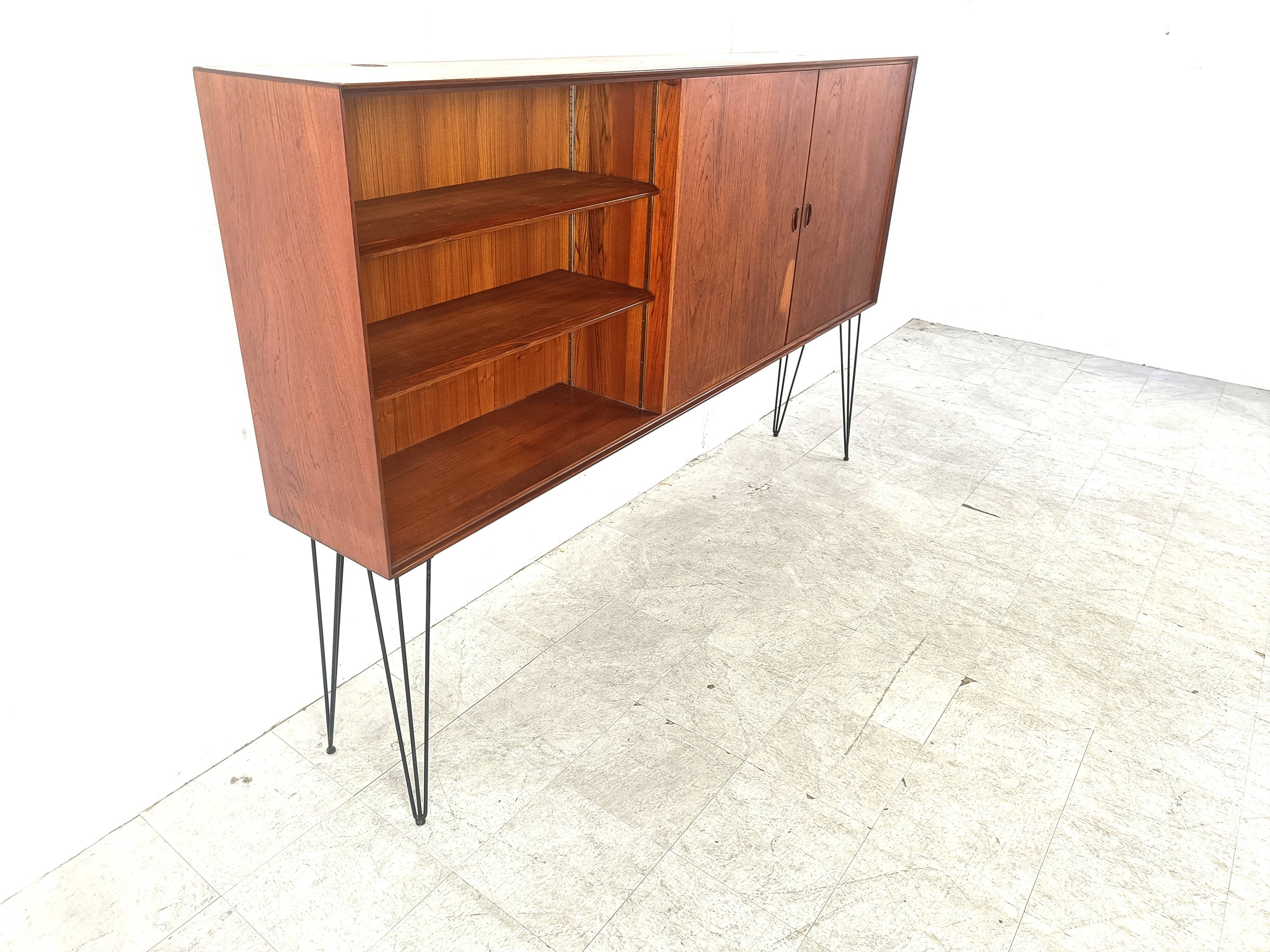 Mid-century teak highboard by Oswald Vermaercke, 1950s