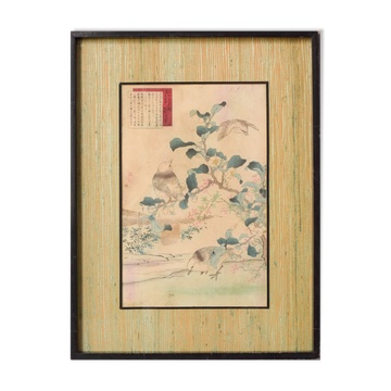 Woodblock with Birds