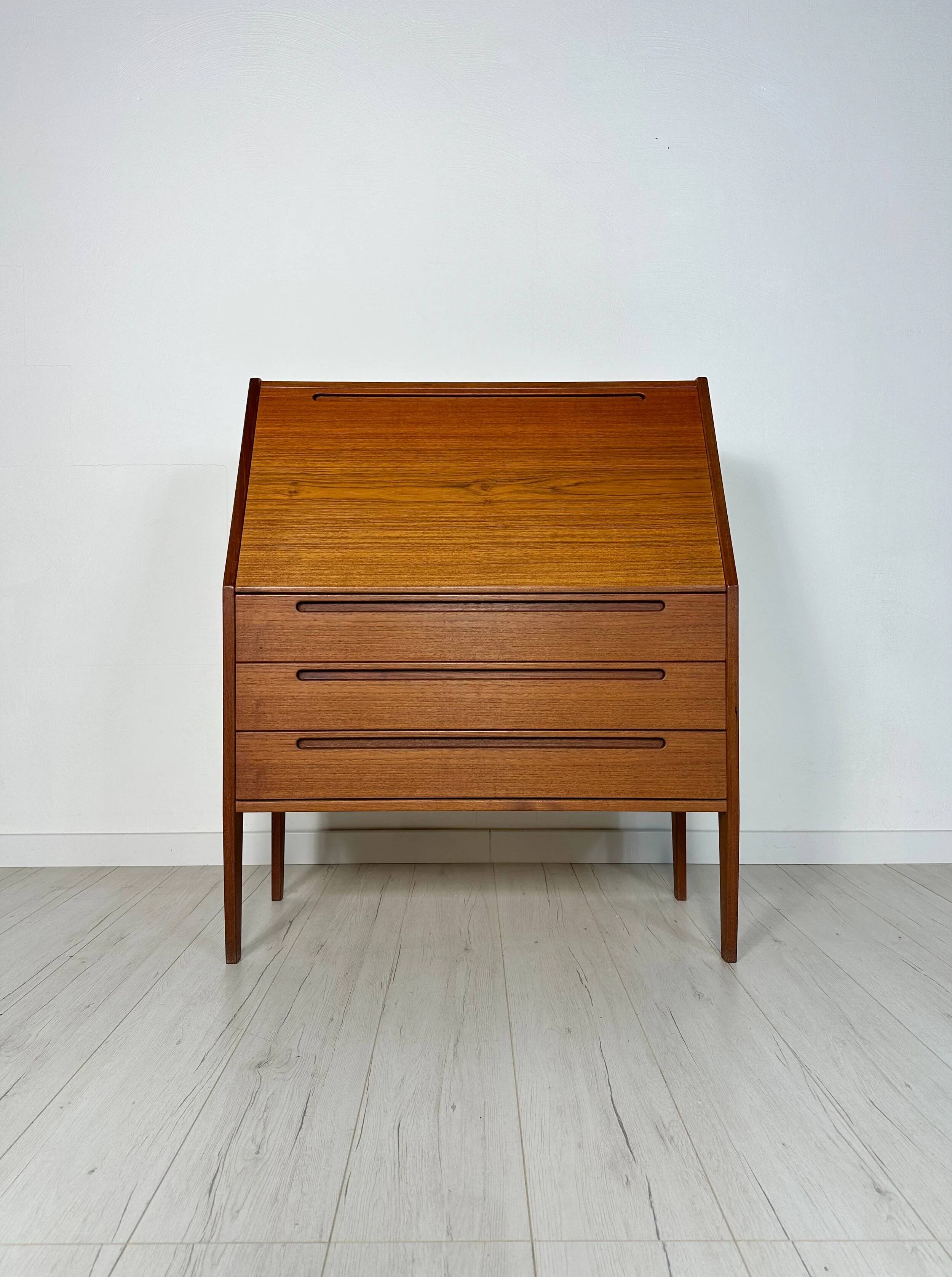 1960s Vintage Danish teak secretary by Kai Kristiansen for HNJ Møbler