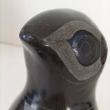 Engraved black ceramic owl signed Mexico